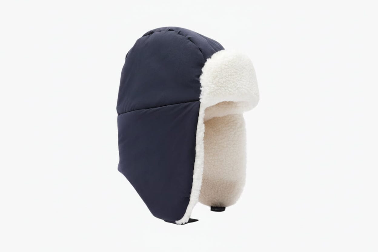 Fleecegefütterte, wasserabweisende Chapka Stiladel Marineblau / Weiß