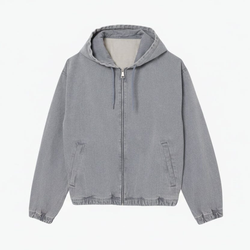 Jeansjacke mit Kapuze im Washed-Effect-Look Stiladel Blau S