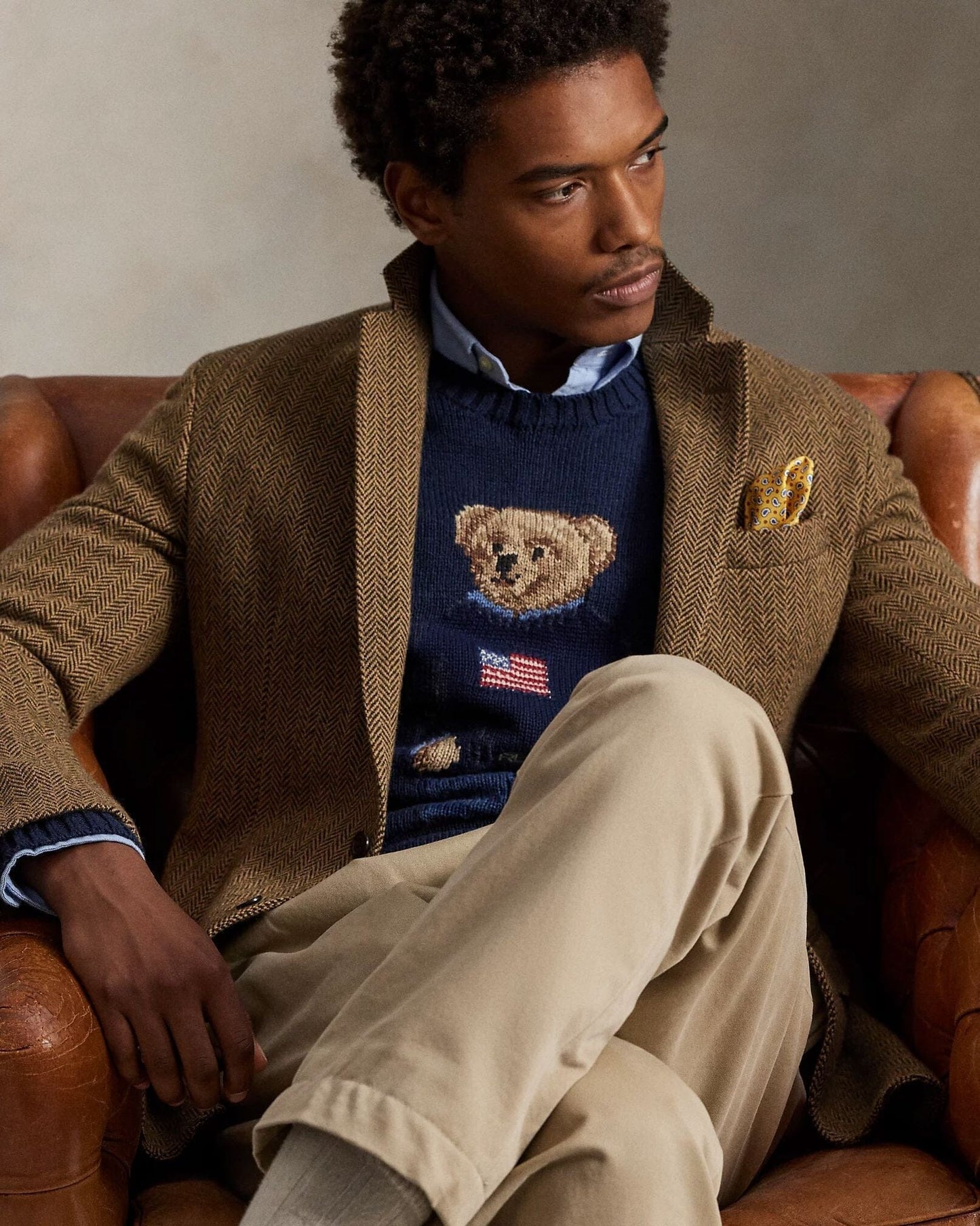 Polo Bear Baumwoll-Leinen-Pullover Stiladel