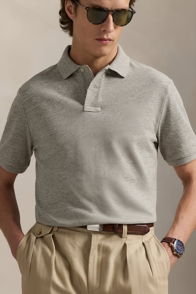 Polohemd mit klassischer Passform und Mesh-Einsatz Stiladel