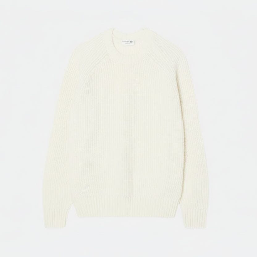 Pullover aus dicker, gekämmter Wolle mit Rundhalsausschnitt Stiladel Weiß S