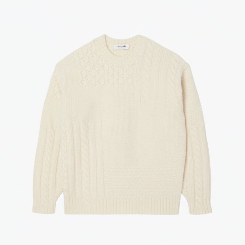 Pullover aus Wolle mit Patchwork-Effekt und entspannter Passform Stiladel Weiß S