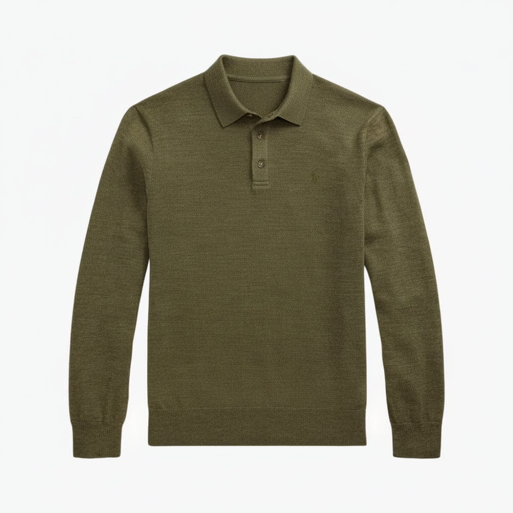 Wollpullover mit Polokragen Stiladel Olive S