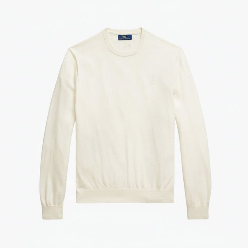 Baumwoll-Kaschmir-Pullover mit Rundhalsausschnitt Stiladel Creme S 