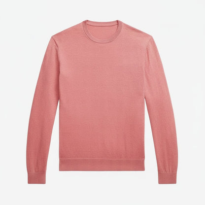 Baumwoll-Kaschmir-Pullover mit Rundhalsausschnitt Stiladel Erdbeereis S 