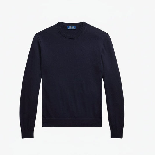 Baumwoll-Kaschmir-Pullover mit Rundhalsausschnitt Stiladel Marineblau S 