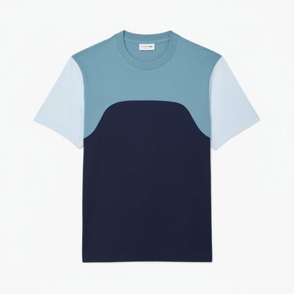 Baumwolljersey-Farbblock-T-Shirt Stiladel Marineblau / Blau / Hellblau S 