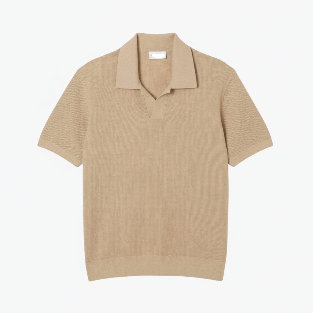 Baumwollmischung Pullover mit offenem Polokragen Stiladel Beige S 