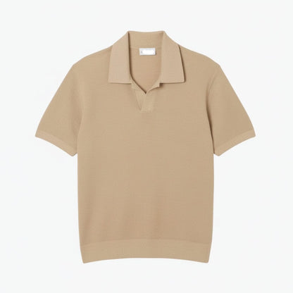 Baumwollmischung Pullover mit offenem Polokragen Stiladel Beige S 