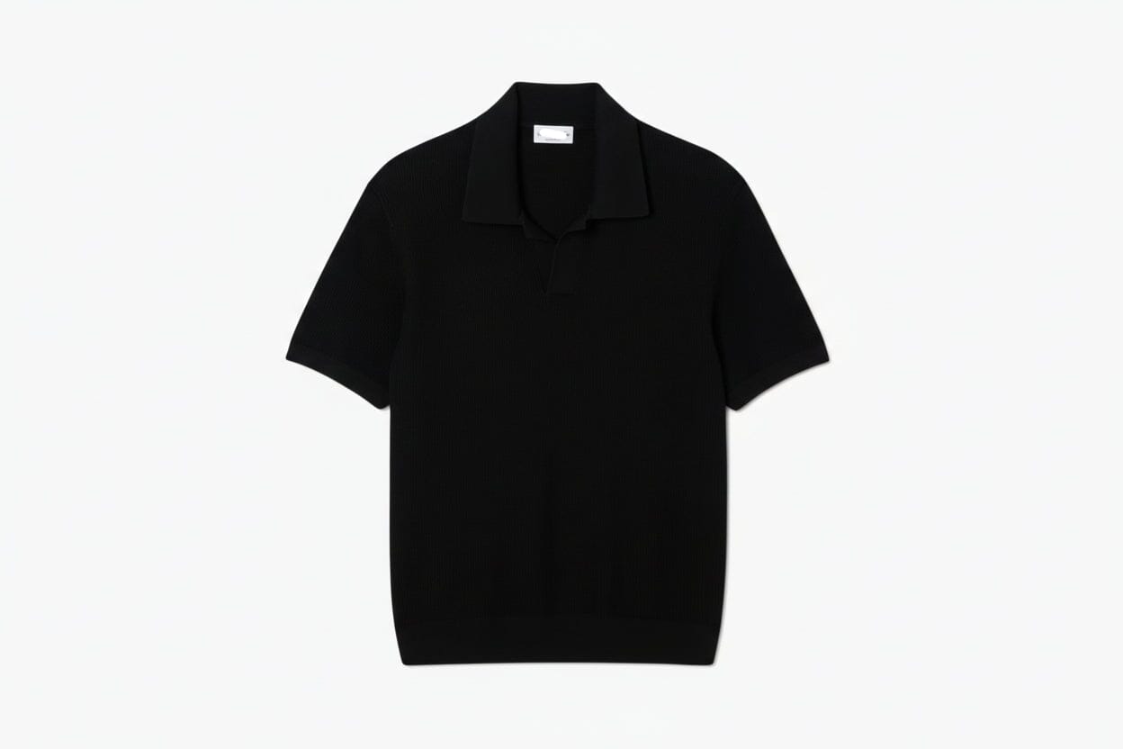 Baumwollmischung Pullover mit offenem Polokragen Stiladel Schwarz S 