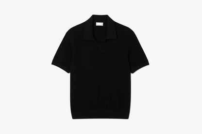 Baumwollmischung Pullover mit offenem Polokragen Stiladel Schwarz S 