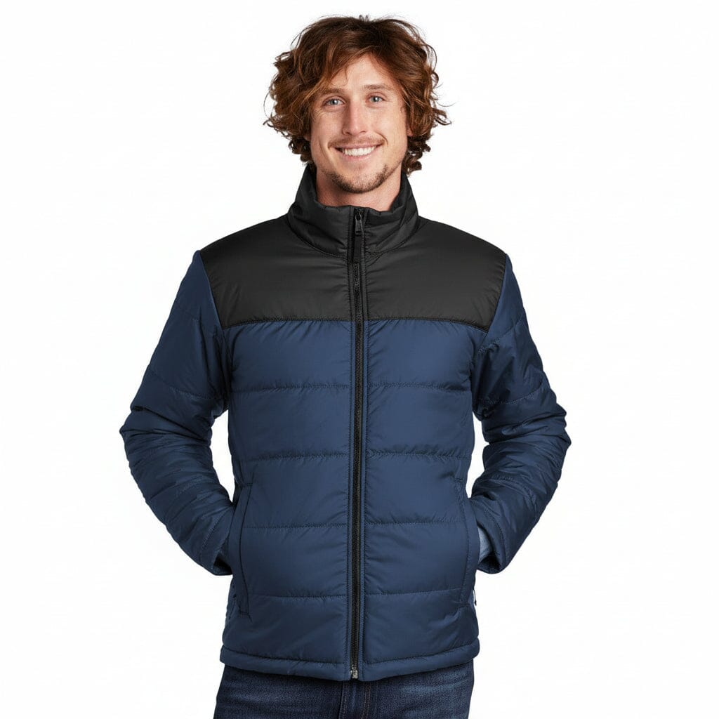 Brustlogo Alltags-Isolierjacke Stiladel Schattiges Blau S 