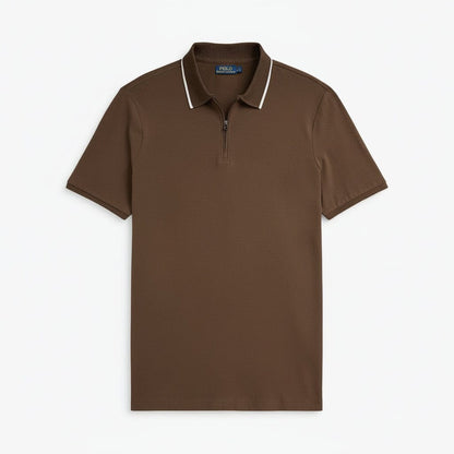 Classic Fit Stretch-Mesh-Poloshirt Stiladel Kastanie S 