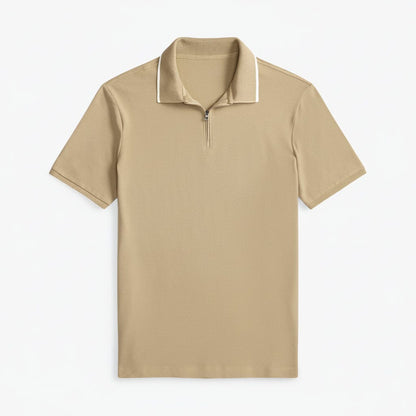 Classic Fit Stretch-Mesh-Poloshirt Stiladel Klassisches Khaki S 