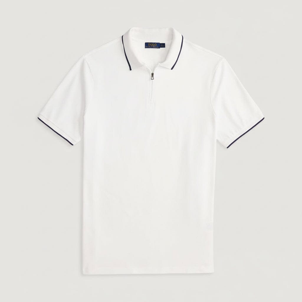 Classic Fit Stretch-Mesh-Poloshirt Stiladel Weiß S 