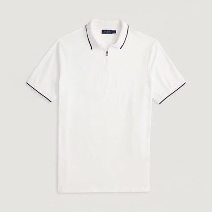 Classic Fit Stretch-Mesh-Poloshirt Stiladel Weiß S 