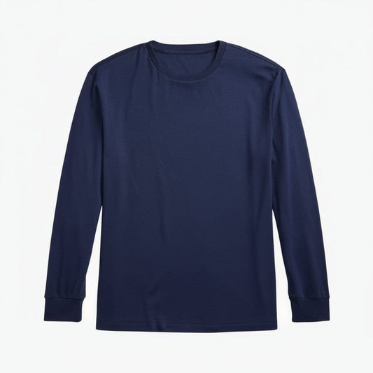 Classic Fit T-Shirt aus weicher Baumwolle mit Rundhalsausschnitt Stiladel Marineblau S 