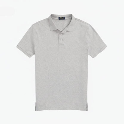 Custom Slim Fit Stretch-Mesh-Polohemd Stiladel Grau S 