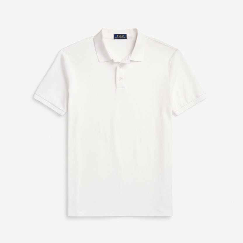 Custom Slim Fit Stretch-Mesh-Polohemd Stiladel Weiß S 