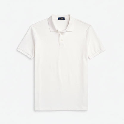 Custom Slim Fit Stretch-Mesh-Polohemd Stiladel Weiß S 