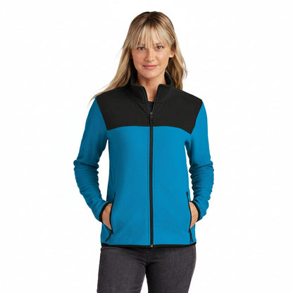 Damen-Fleecejacke „Glacier“ mit durchgehendem Reißverschluss Stiladel Hero Blue/ Black S 
