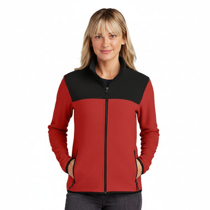 Damen-Fleecejacke „Glacier“ mit durchgehendem Reißverschluss Stiladel Rage Red / Black S 