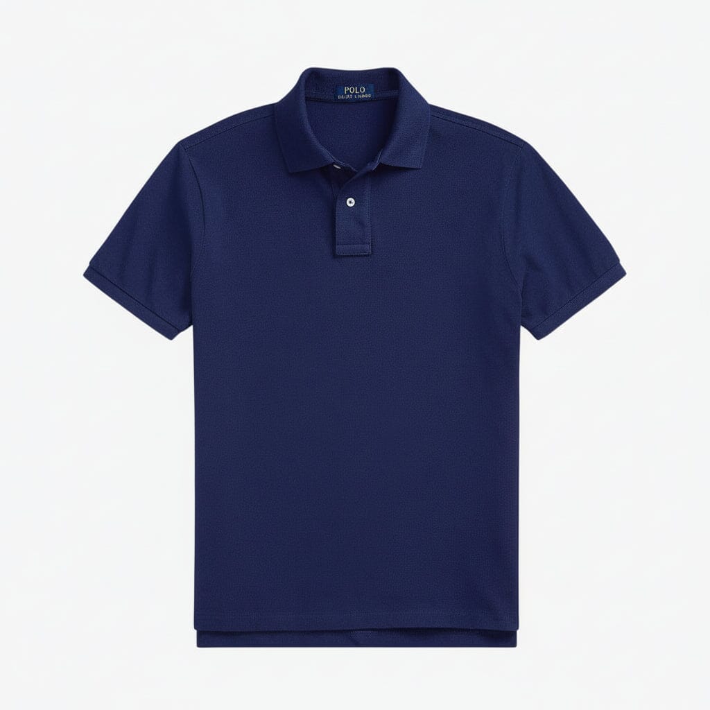 Das ikonische Mesh-Poloshirt Stiladel Marineblau/Rot S 