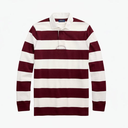 Das legendäre Rugby-Shirt Stiladel Klassischer Wein/Sahne S 