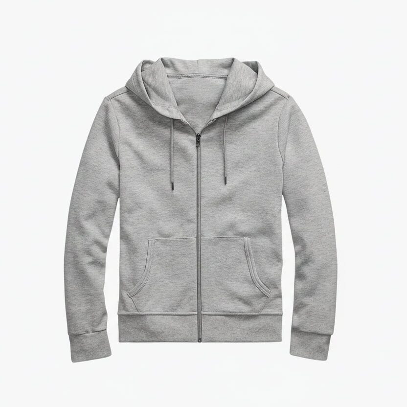 Doppelstrick-Kapuzenpullover mit durchgehendem Reißverschluss Stiladel Leichtes Sport-Heather S 