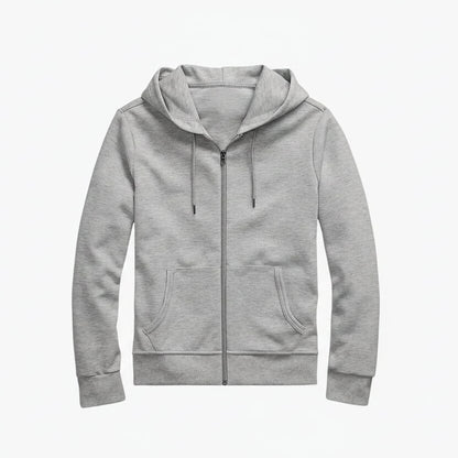 Doppelstrick-Kapuzenpullover mit durchgehendem Reißverschluss Stiladel Leichtes Sport-Heather S 