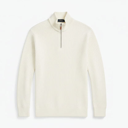Estate-Rib Quarter-Zip Pullover Stiladel Pergamentcreme S 