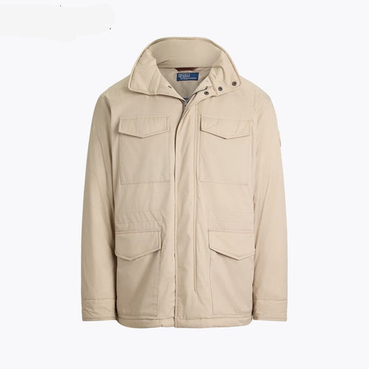 Gabardine Feldjacke mit Kapuze Stiladel Klassischer Stein S 