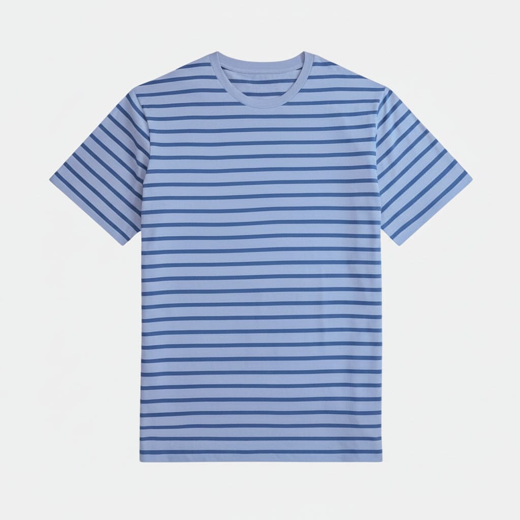 Gestreiftes Jersey-T-Shirt mit Rundhalsausschnitt Stiladel Blau/Altkönigsblau S 