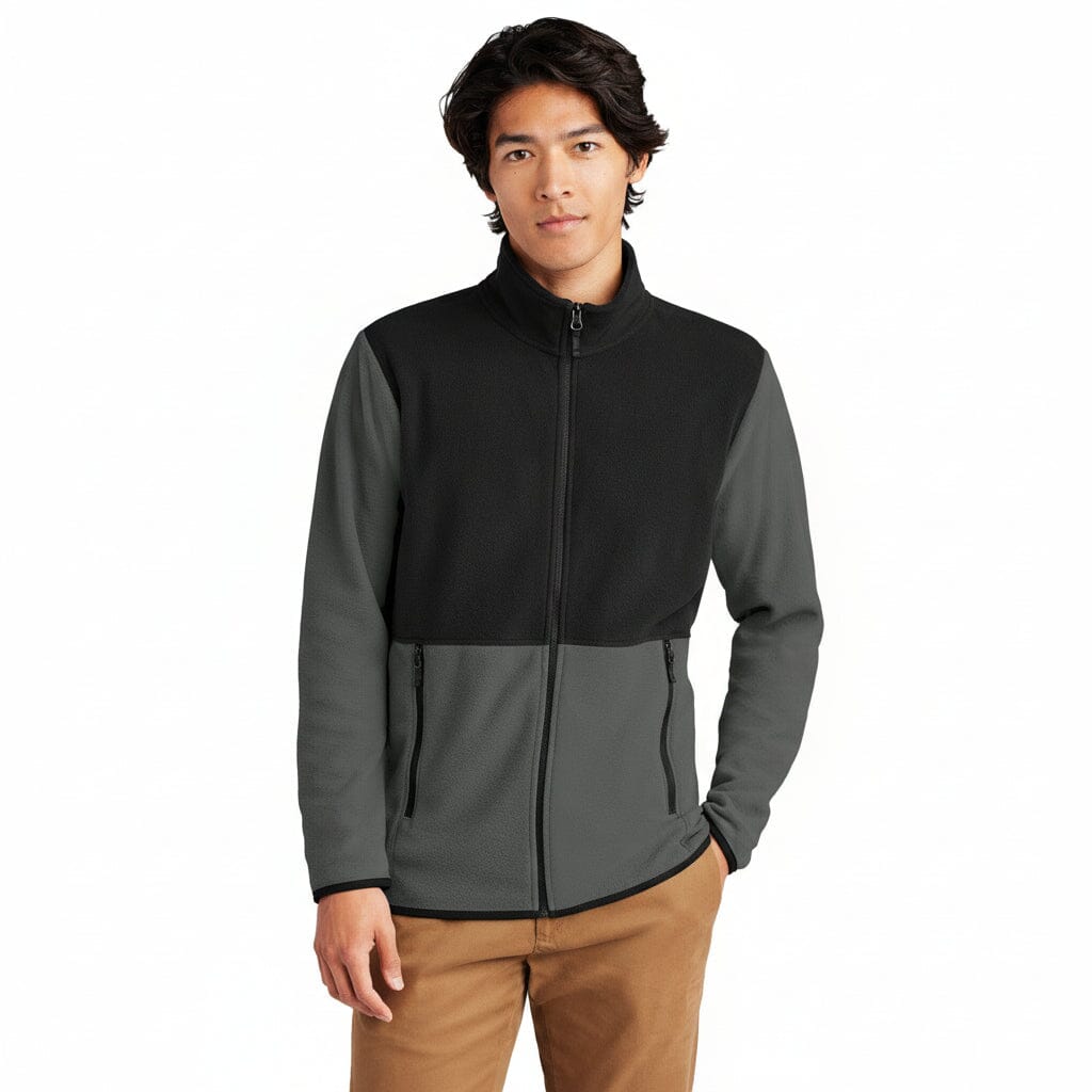 Glacier Fleecejacke mit durchgehendem Reißverschluss Stiladel Asphaltgrau/ Schwarz S 