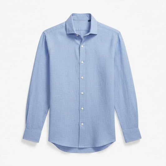 Leinenhemd, maßgeschneiderte Passform Stiladel Blau Weiß S 