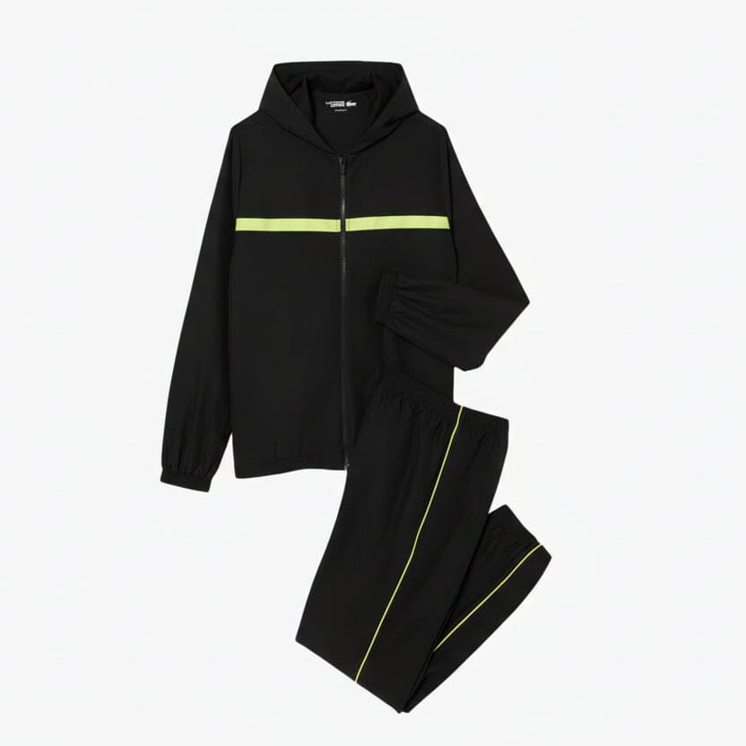 Logo Stripe Tennis-Trainingsanzug Stiladel Schwarz S 