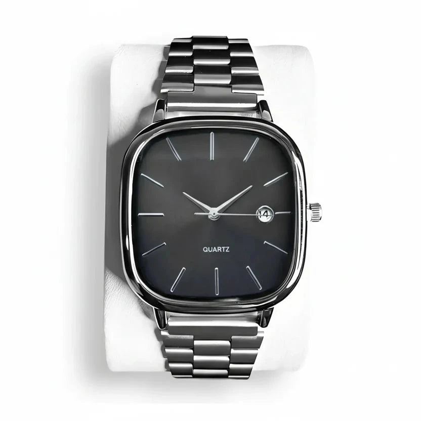 Luxusuhr, 36 mm – Wasserdicht | Edelstahl Stiladel Schwarz & Silber 