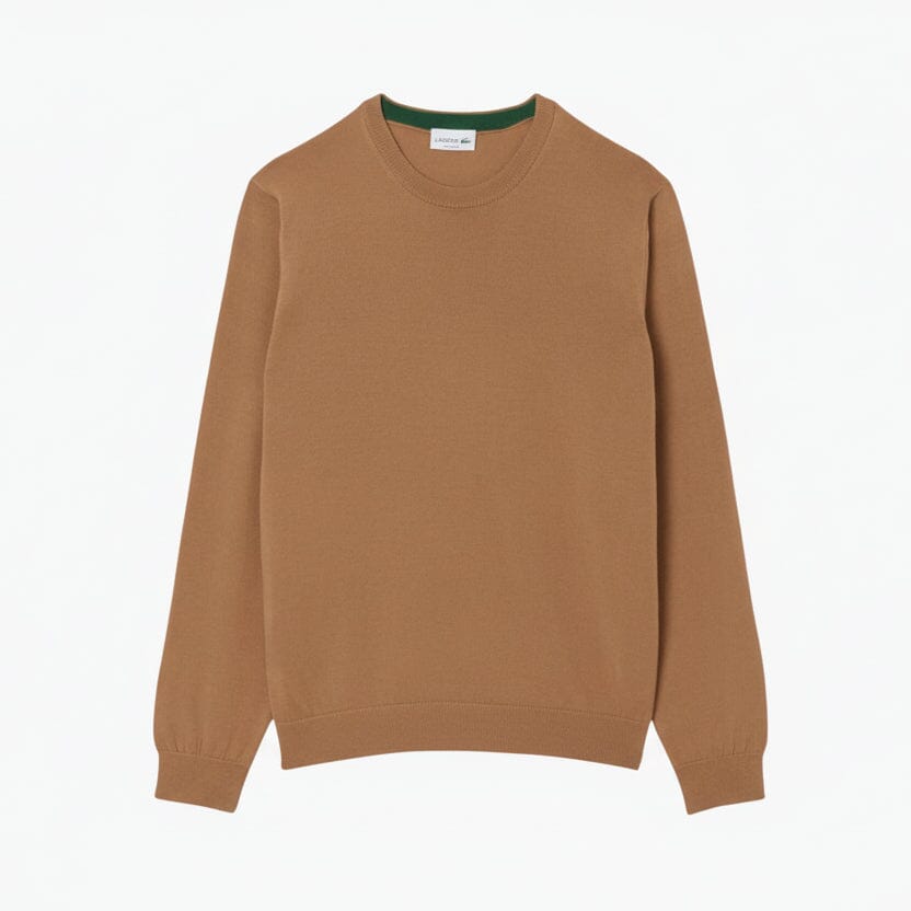 Merino-Wollpullover mit Rundhalsausschnitt Stiladel Braun S 