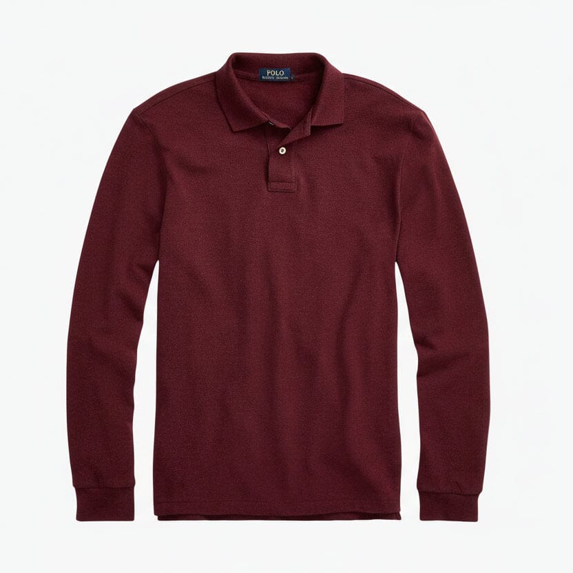 Mesh Langarm-Poloshirt Stiladel Frühlingswein Heidekraut S 