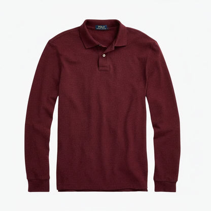 Mesh Langarm-Poloshirt Stiladel Frühlingswein Heidekraut S 