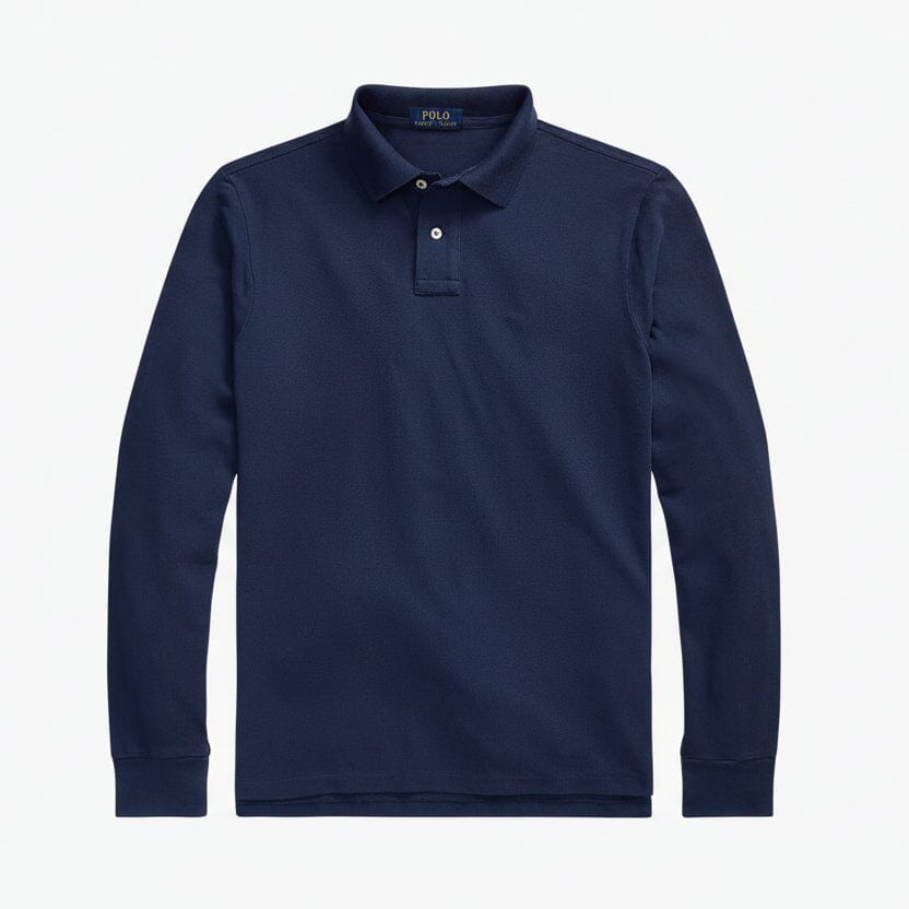 Mesh Langarm-Poloshirt Stiladel Newport Navy S 