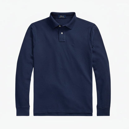 Mesh Langarm-Poloshirt Stiladel Newport Navy S 