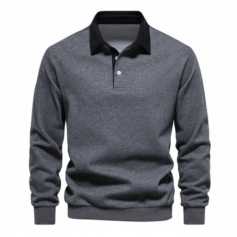 Modern Polo Sweatshirt - Räumungsverkauf Stiladel Dunkelgrau S 