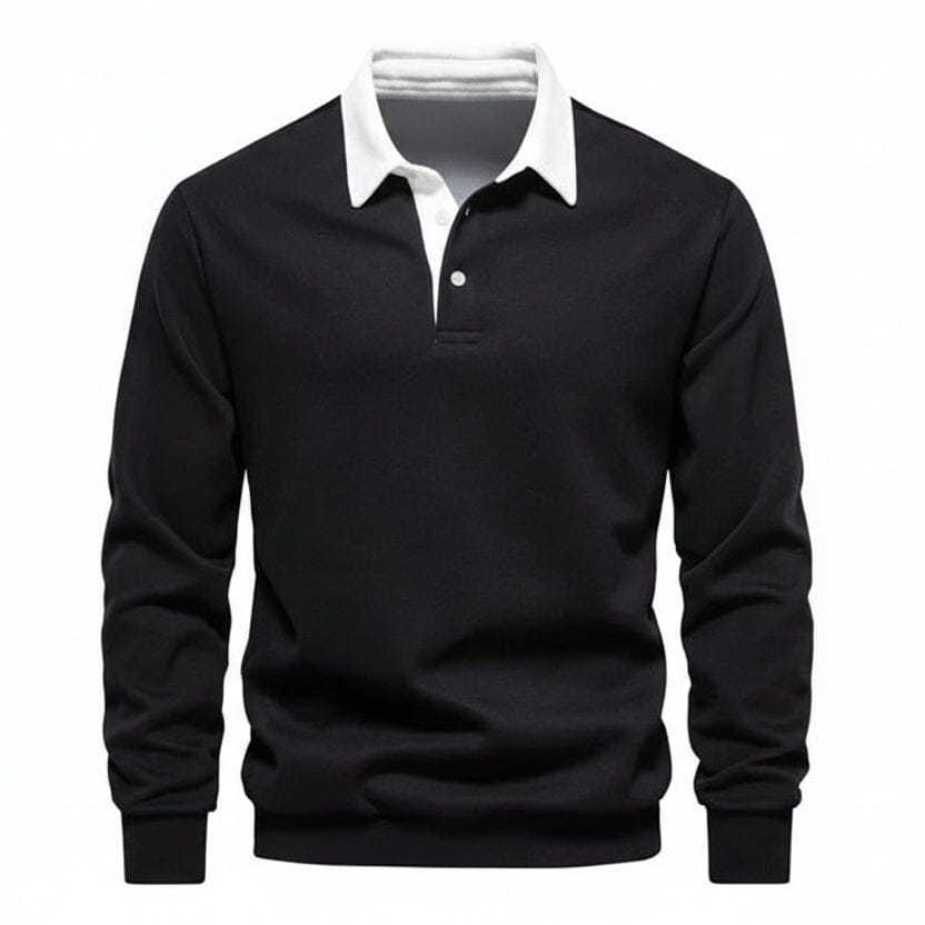 Modern Polo Sweatshirt - Räumungsverkauf Stiladel Schwarz S 