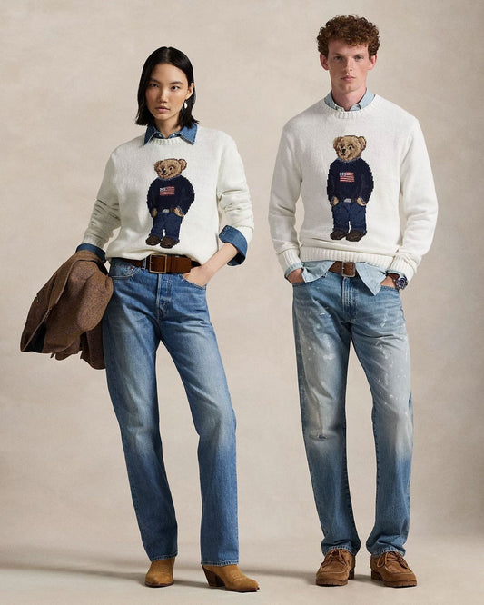 Polo Bear Baumwoll-Leinen-Pullover Stiladel 