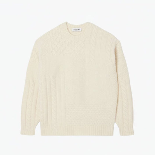 Pullover aus Wolle mit Patchwork-Effekt und entspannter Passform Stiladel Weiß S 