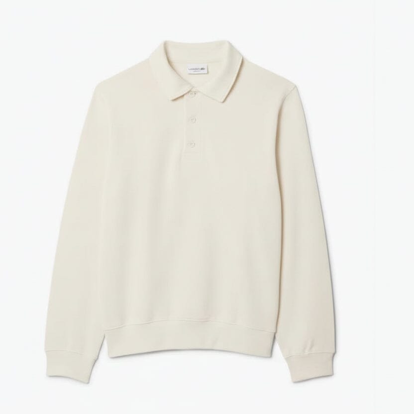 Rippstrick-Polo-Sweatshirt aus Baumwolle Stiladel Weiß S 