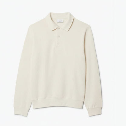 Rippstrick-Polo-Sweatshirt aus Baumwolle Stiladel Weiß S 