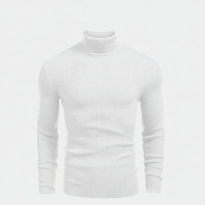 Rollkragenpullover aus Zopfmuster aus Wolle Stiladel Weiß S 