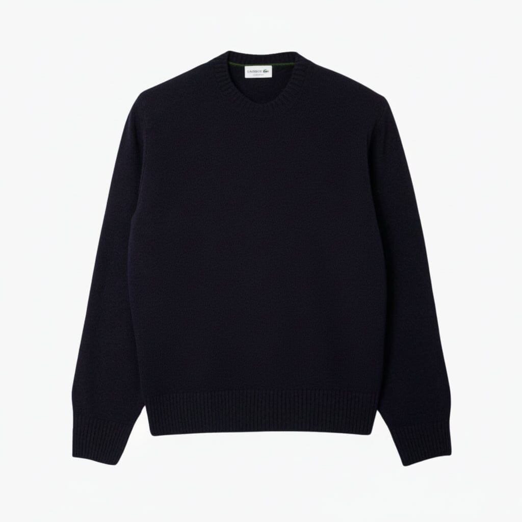 Rundhalspullover aus kardierter Wolle Stiladel Mitternachtsblau S 